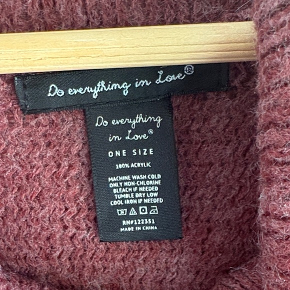 Do Everything in Love Raspberry Fringe Poncho - Picture 2 of 6